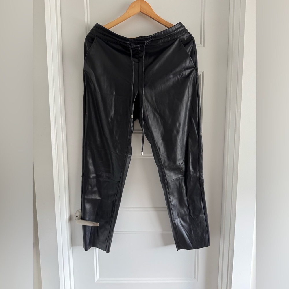 Kaffe Black Faux Leather Pants
